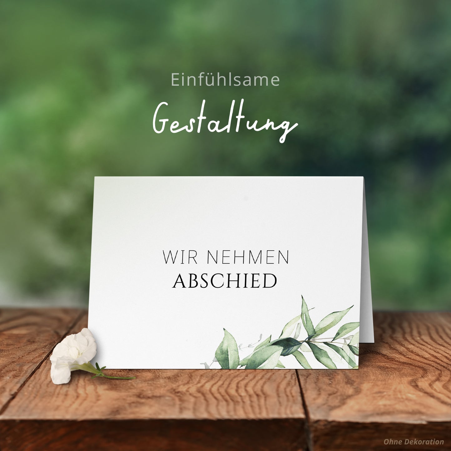 Trauerkarte "Grüne Blätter"