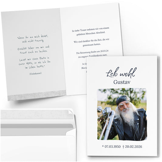 Trauerkarte "Leb wohl"