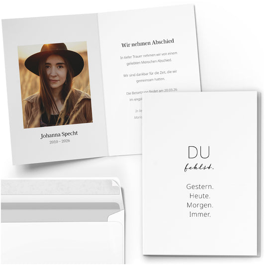 Trauerkarte "Du fehlst"