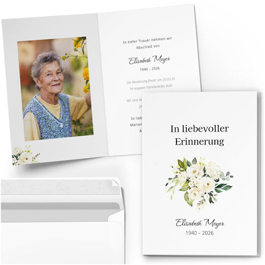 Trauerkarte "Rosenstrauß"