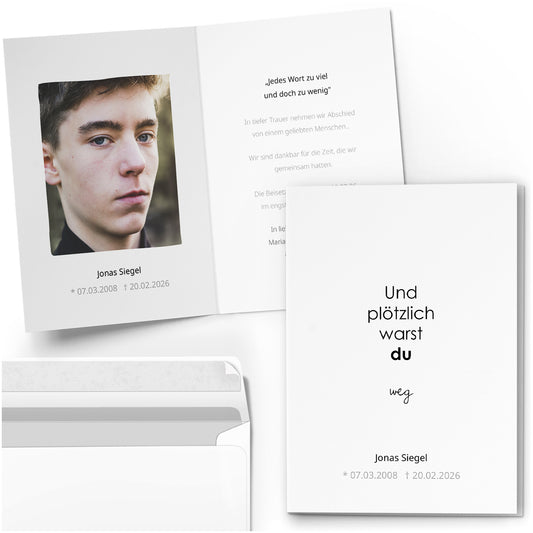 Trauerkarte "Und plötzlich"