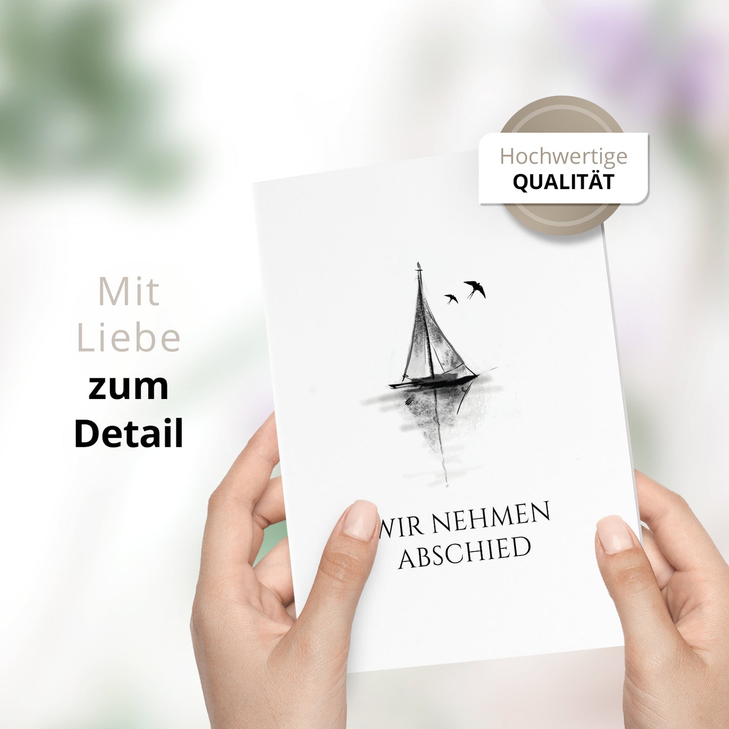 Trauerkarte "Segelboot"
