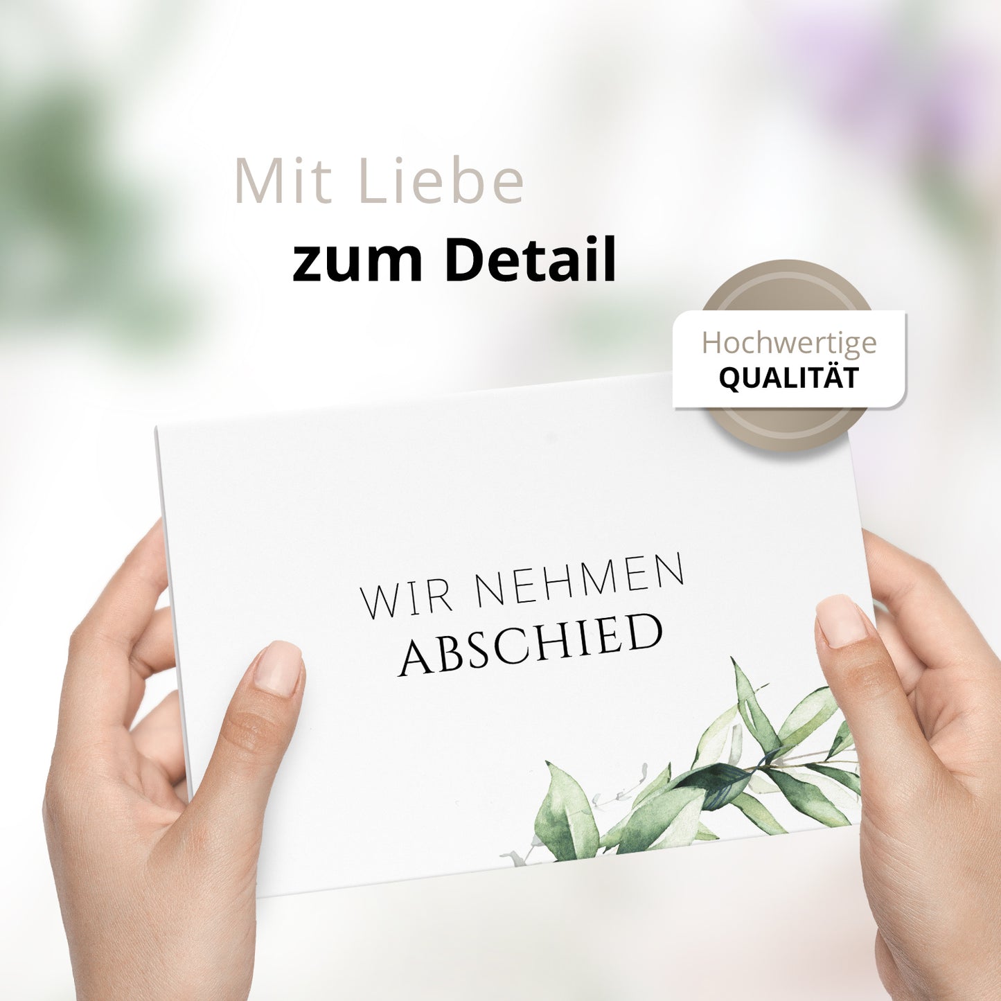 Trauerkarte "Grüne Blätter"