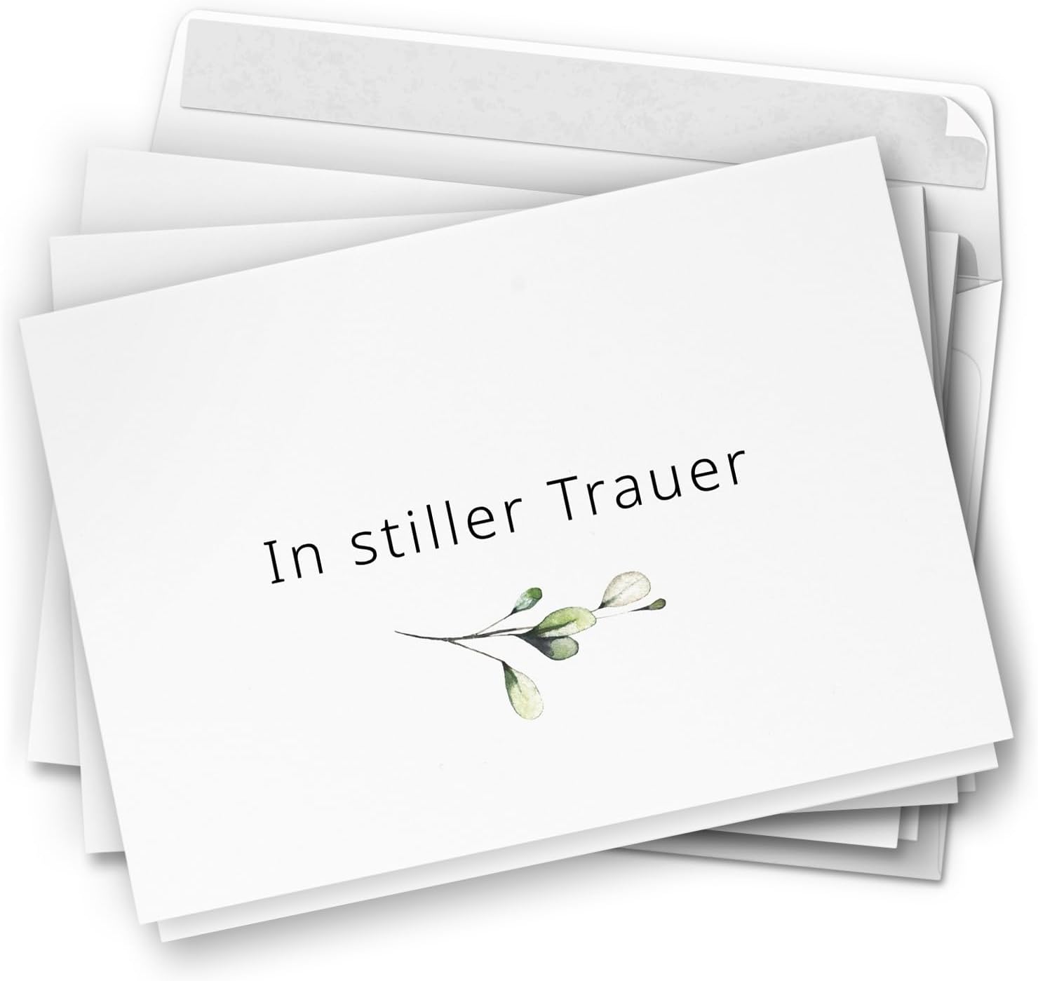 10 Trauerkarten mit Umschlag – Einladung zur Beerdigung oder Trauerfeier | Abschied | Hochwertige Klappkarten zur Todesanzeige