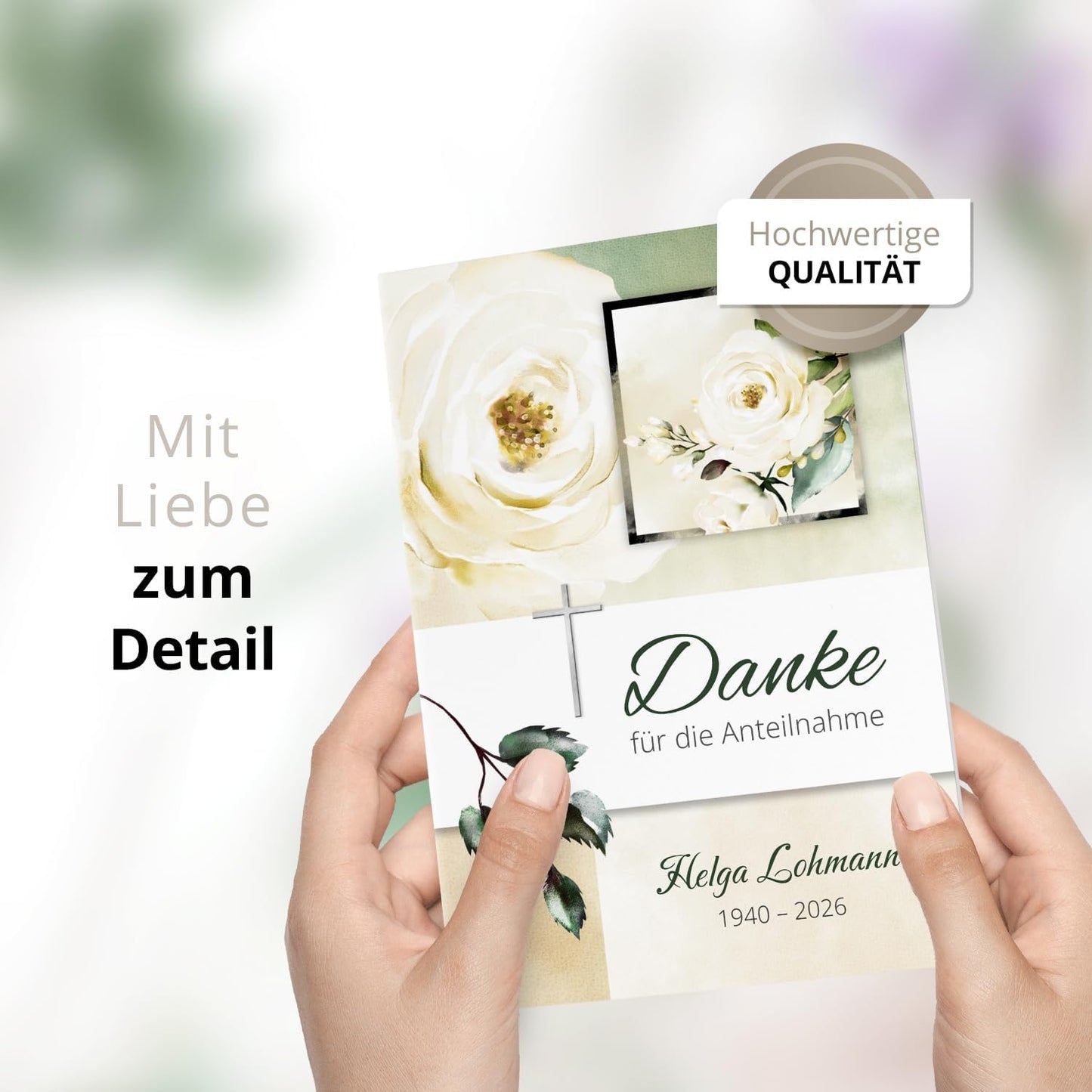 Einladungskarten Manufaktur Hamburg 10 PERSONALISIERTE Trauer Danksagungen Dankeskarten mit eigenem Text und Foto | Individuell anpassbare Trauerkarten mit Briefumschlägen | Karten Design 23