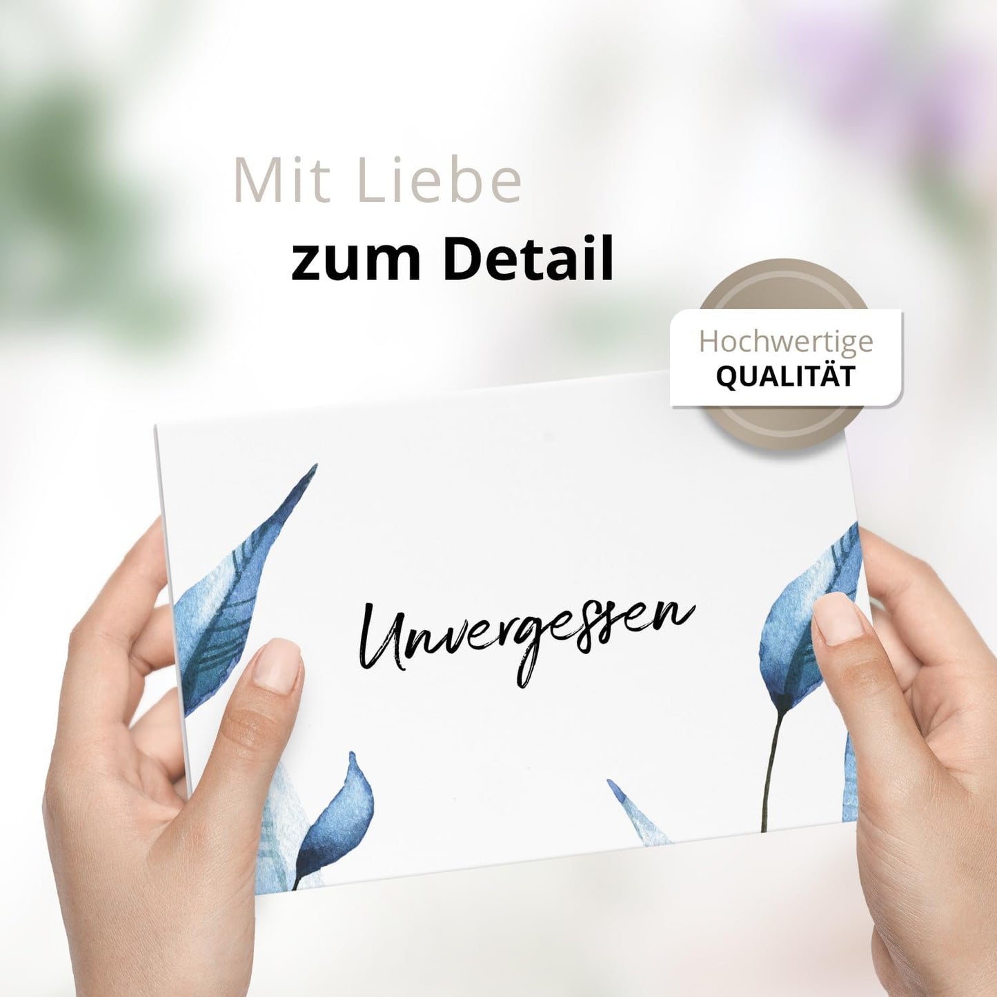 10x Einladung Beerdigung und Trauerfeier PERSONALISIERT | INDIVIDUALISIERT mit Text Foto und Umschlägen Klappkarte stilvoll hochwertig Karten Motiv 13