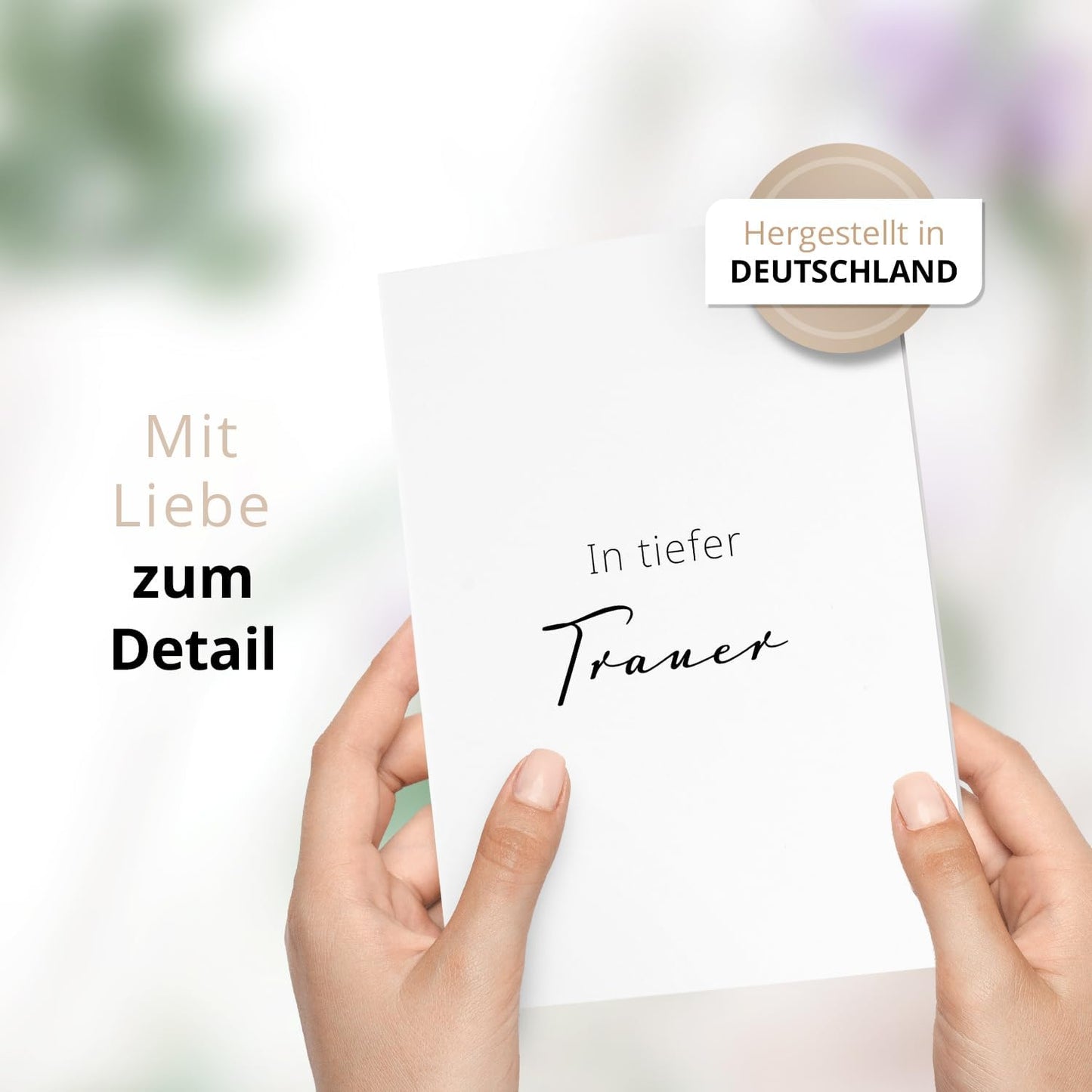 10 Trauerkarten mit Umschlag – Einladung zur Beerdigung oder Trauerfeier | Abschied | Hochwertige Klappkarten zur Todesanzeige – In tiefer Trauer