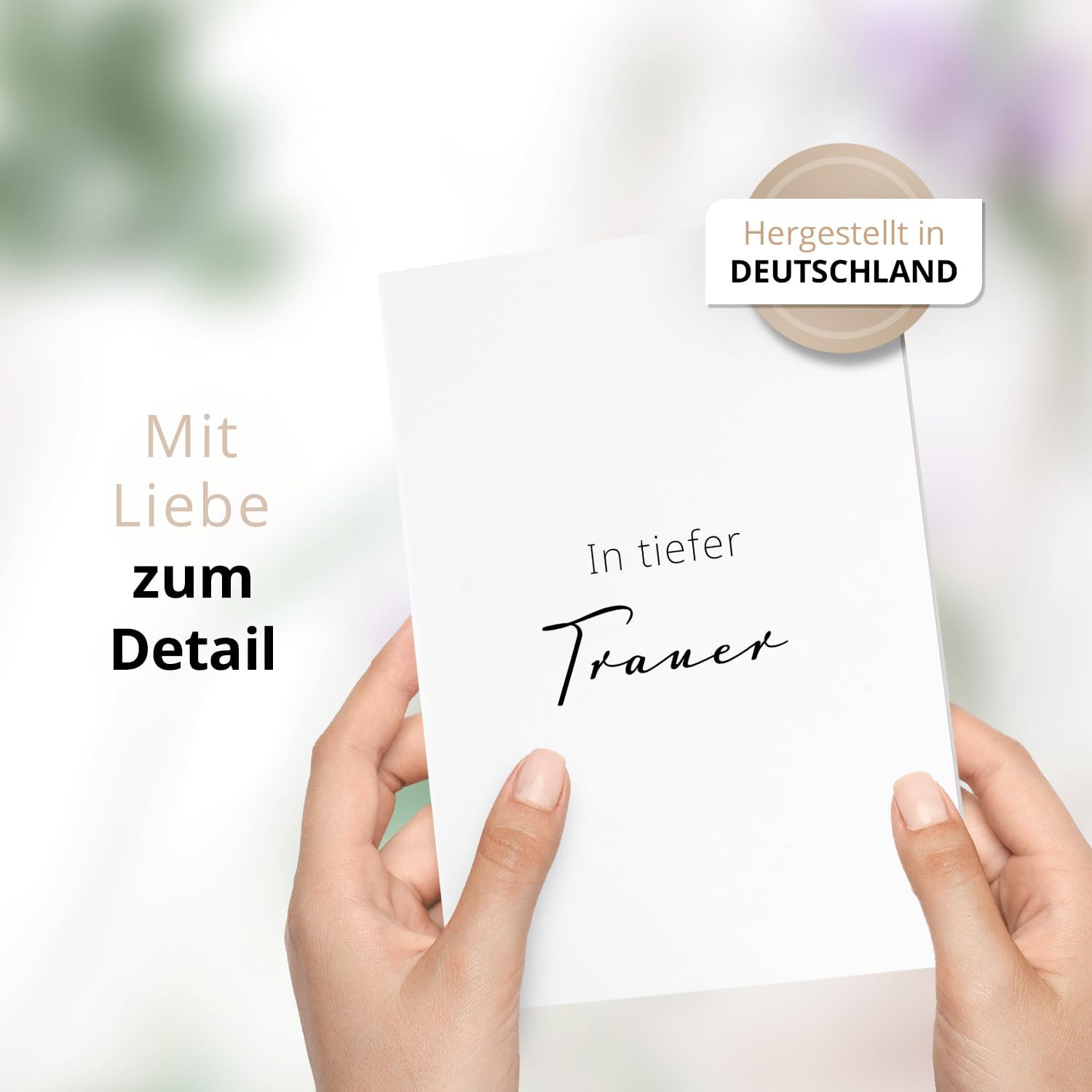 10 Trauerkarten mit Umschlag – Einladung zur Beerdigung oder Trauerfeier | Abschied | Hochwertige Klappkarten zur Todesanzeige – In tiefer Trauer