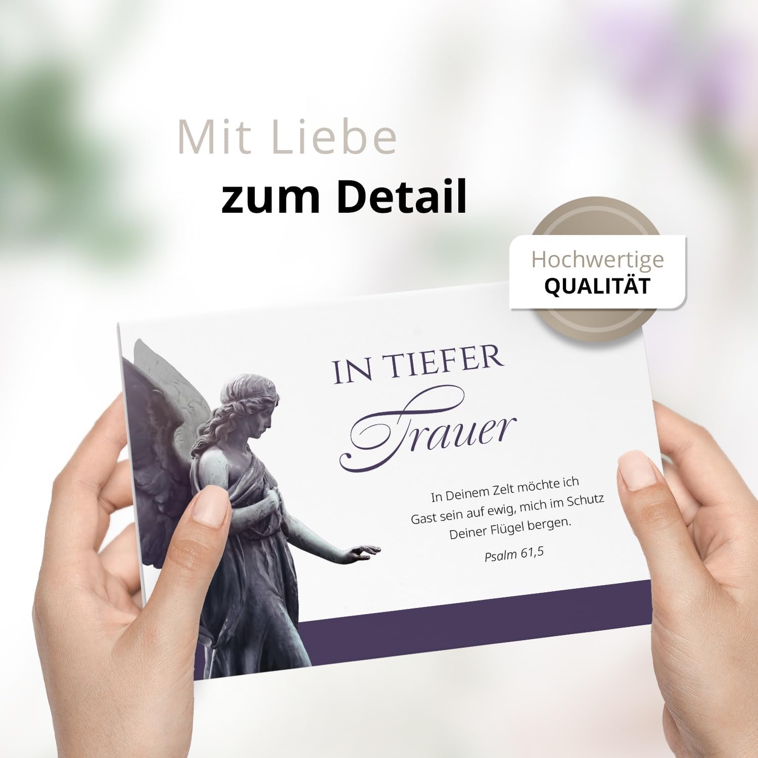 10x Einladung Beerdigung und Trauerfeier PERSONALISIERT | INDIVIDUALISIERT mit Text Foto und Umschlägen Klappkarte stilvoll hochwertig Karten Motiv 14