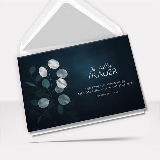 Trauerkarte Beileid mit Umschlag – Beileidskarte Kondolenzkarte – Hochwertige Klappkarte für persönliche Anteilnahme Motiv Traumwelt