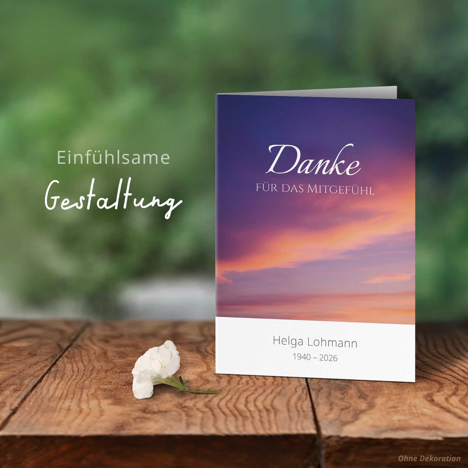 Einladungskarten Manufaktur Hamburg 10 PERSONALISIERTE Trauer Danksagungen Dankeskarten mit eigenem Text und Foto | Individuell anpassbare Trauerkarten mit Briefumschlägen | Karten Design 46