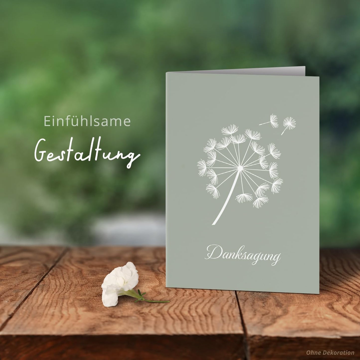 Einladungskarten Manufaktur Hamburg 10 PERSONALISIERTE Trauer Danksagungen Dankeskarten mit eigenem Text und Foto | Individuell anpassbare Danke Trauerkarten mit Briefumschlägen | Karten Pusteblume