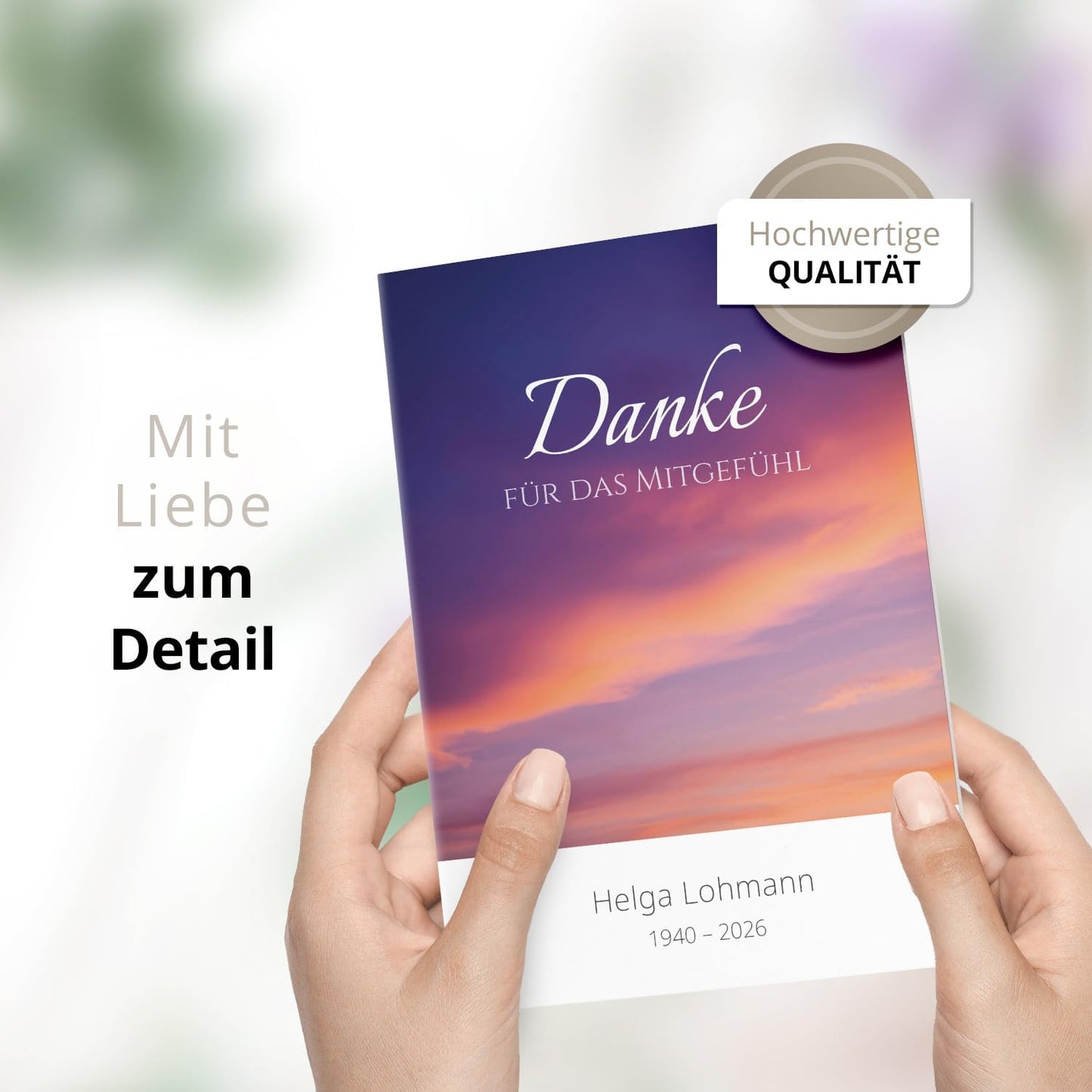 Einladungskarten Manufaktur Hamburg 10 PERSONALISIERTE Trauer Danksagungen Dankeskarten mit eigenem Text und Foto | Individuell anpassbare Trauerkarten mit Briefumschlägen | Karten Design 46