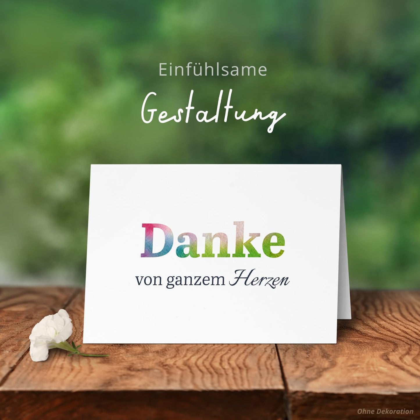 Danksagungskarten Trauer – 10 Klappkarten mit Umschlägen – Motiv: Regenbogen Danke – Trauerkarten Danksagung mit Text – Dankeskarten Trauer nach Beerdigung