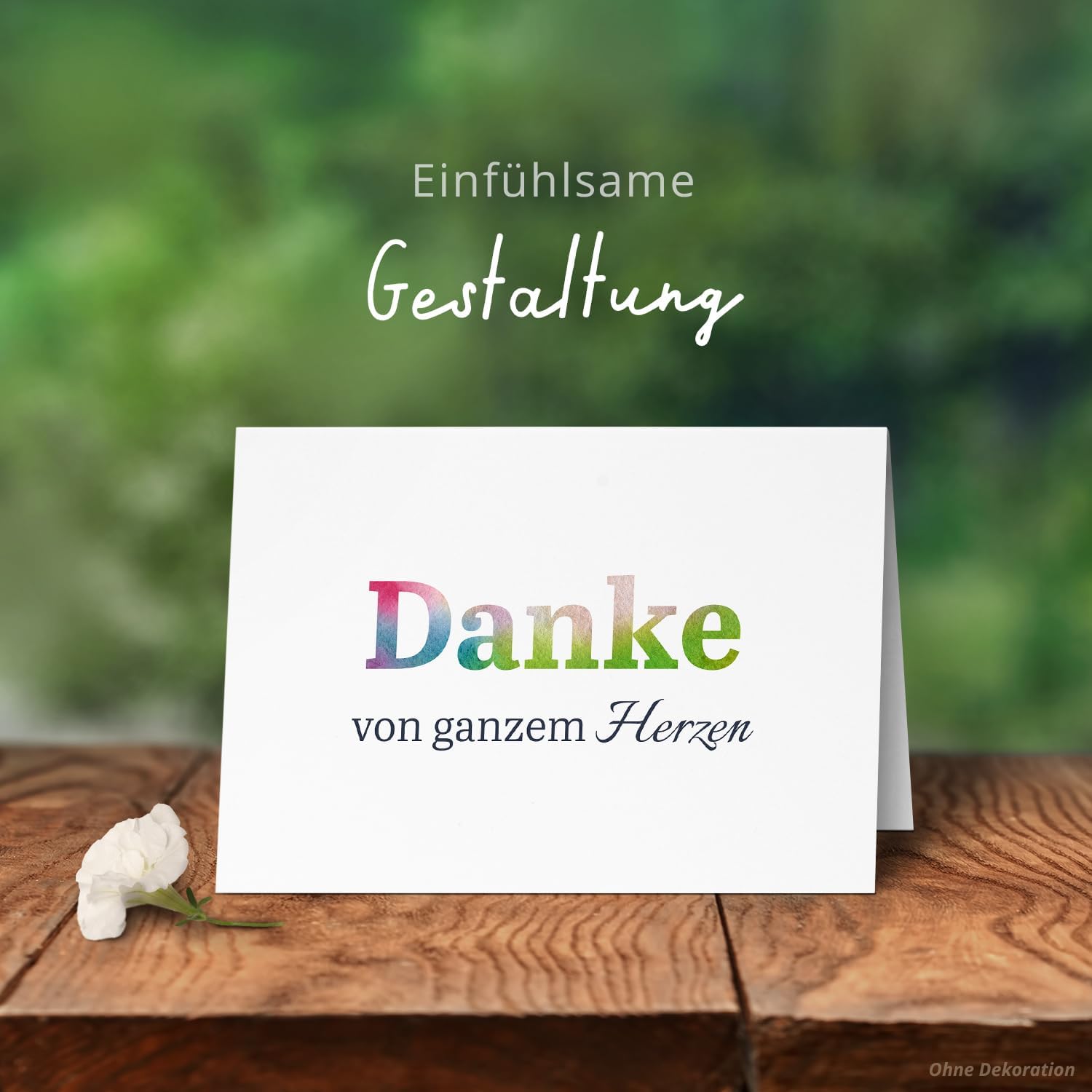 Danksagungskarten Trauer – 10 Klappkarten mit Umschlägen – Motiv: Regenbogen Danke – Trauerkarten Danksagung mit Text – Dankeskarten Trauer nach Beerdigung