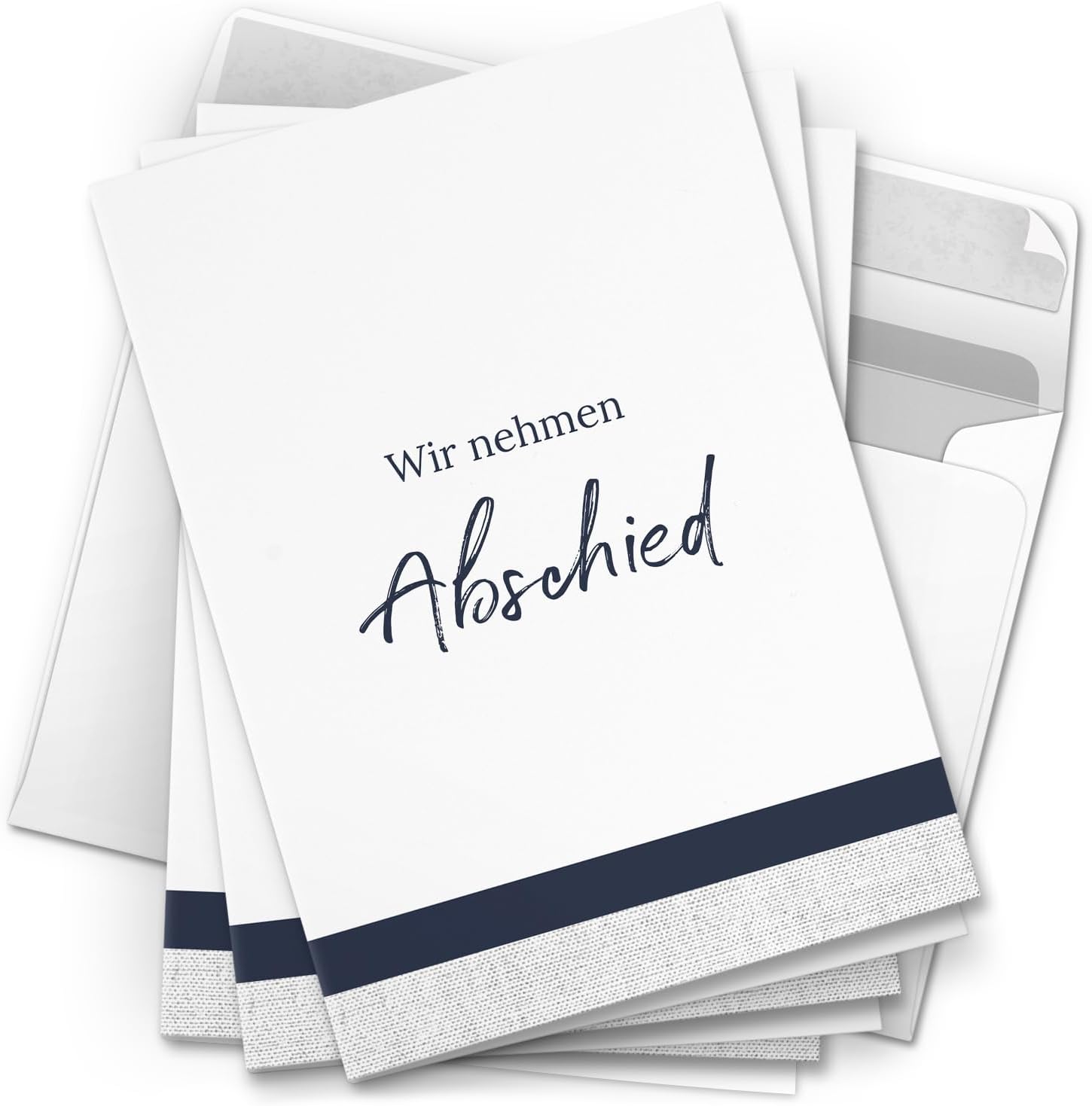 10 Trauerkarten mit Umschlag – Einladung zur Beerdigung oder Trauerfeier | Abschied | Hochwertige Klappkarten zur Todesanzeige – Motiv: Abschied 1