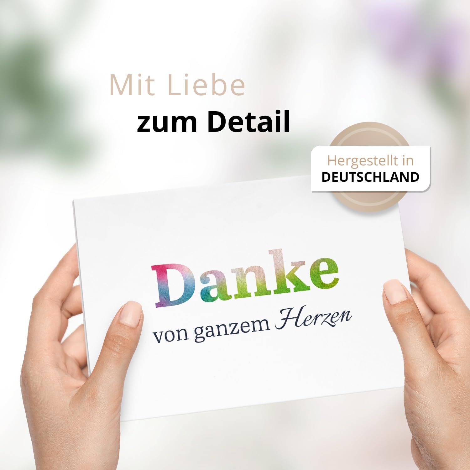 Danksagungskarten Trauer – 10 Klappkarten mit Umschlägen – Motiv: Regenbogen Danke – Trauerkarten Danksagung mit Text – Dankeskarten Trauer nach Beerdigung