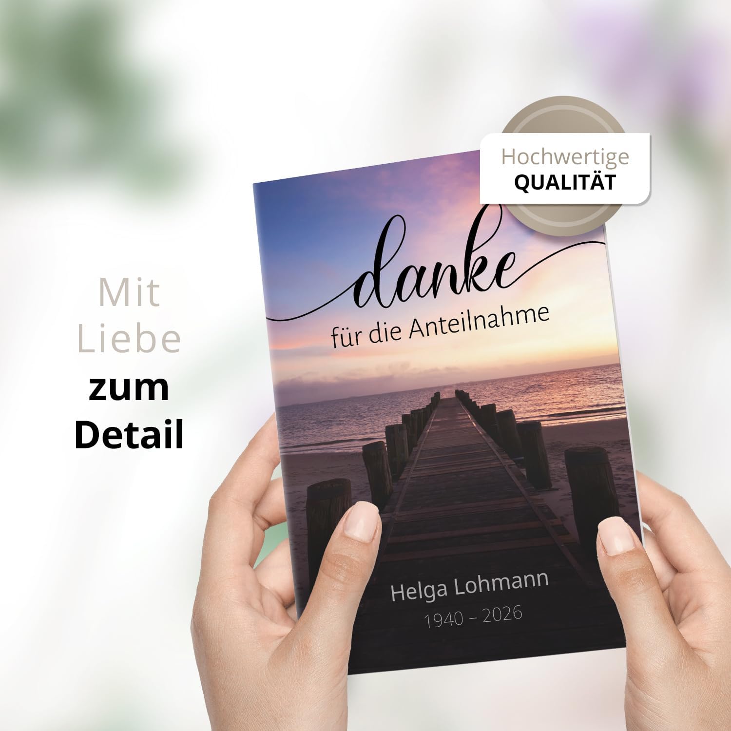 Einladungskarten Manufaktur Hamburg 10 PERSONALISIERTE Trauer Danksagungen Dankeskarten mit eigenem Text und Foto | Individuell anpassbare Trauerkarten mit Briefumschlägen | Karten Design 21
