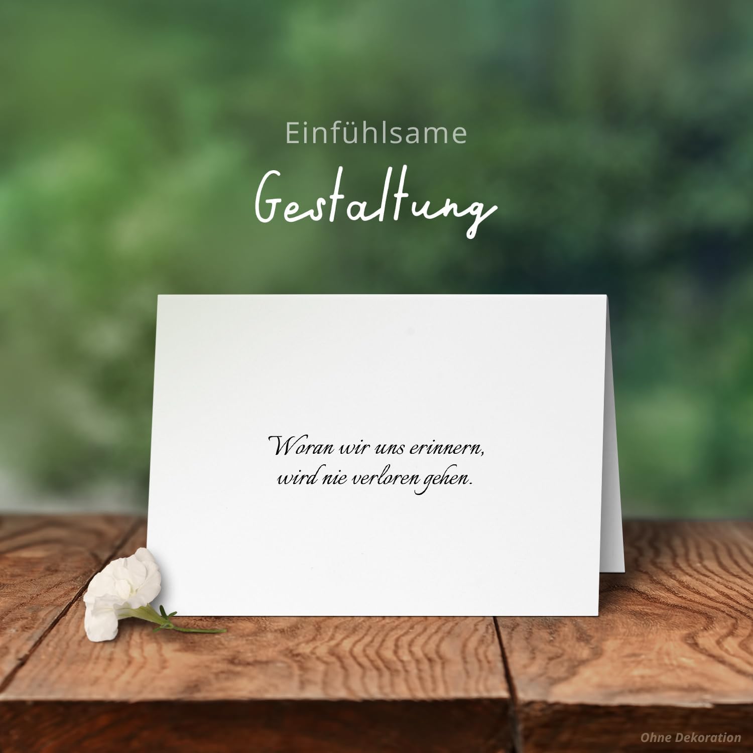 10x Einladung Beerdigung und Trauerfeier PERSONALISIERT | INDIVIDUALISIERT mit Text Foto und Umschlägen Klappkarte stilvoll hochwertig Karten Motiv 01