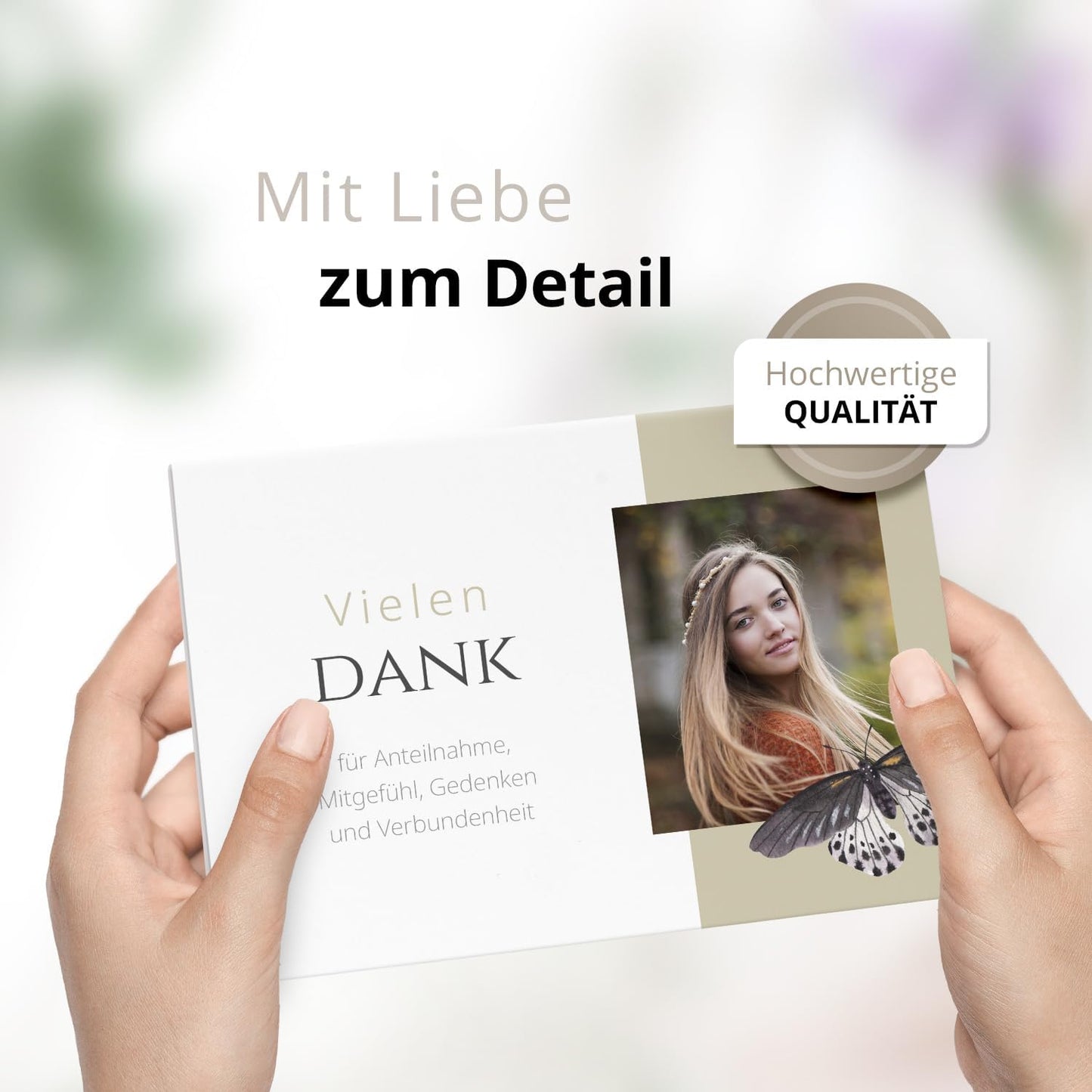Einladungskarten Manufaktur Hamburg 10 PERSONALISIERTE Trauer Danksagungen Dankeskarten mit eigenem Text und Foto | Individuell anpassbare Trauerkarten mit Briefumschlägen | Karten Design 02