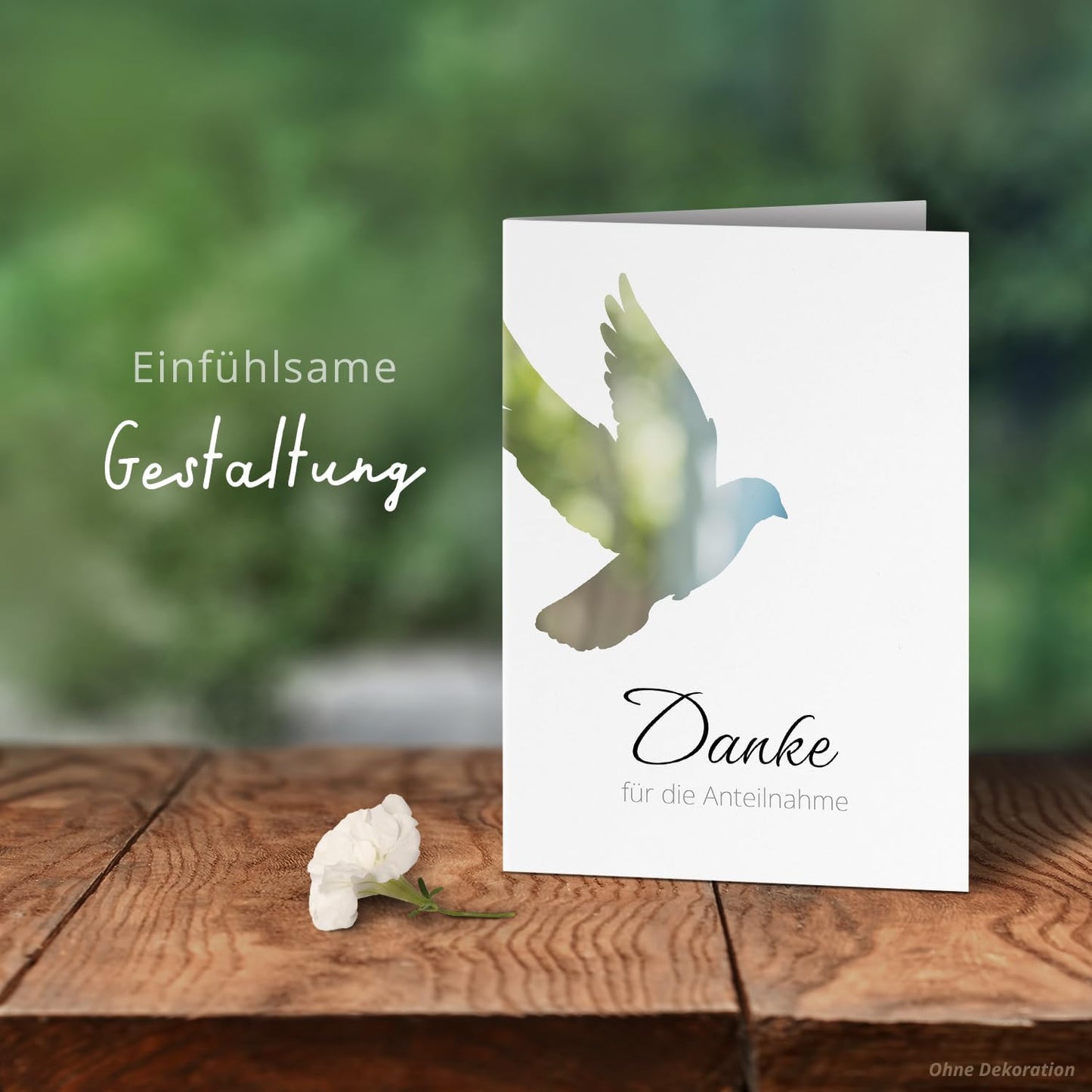 10 PERSONALISIERTE Trauer Danksagungen Dankeskarten mit eigenem Text und Foto | Individuell anpassbare Danke Trauerkarten mit Briefumschlägen | Karten für die Anteinahme Taube