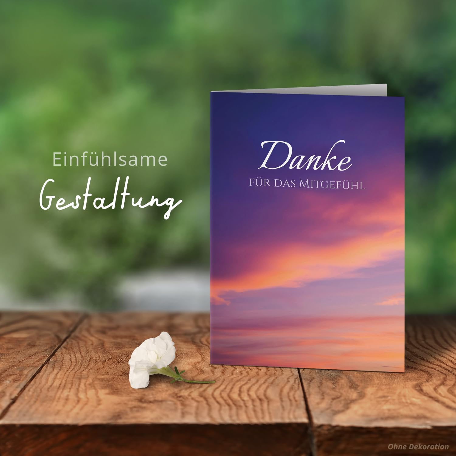 Danksagungskarten Trauer – 10 Klappkarten mit Umschlägen – Motiv: Lila Wolken – Trauerkarten Danksagung mit Text – Dankeskarten Trauer nach Beerdigung