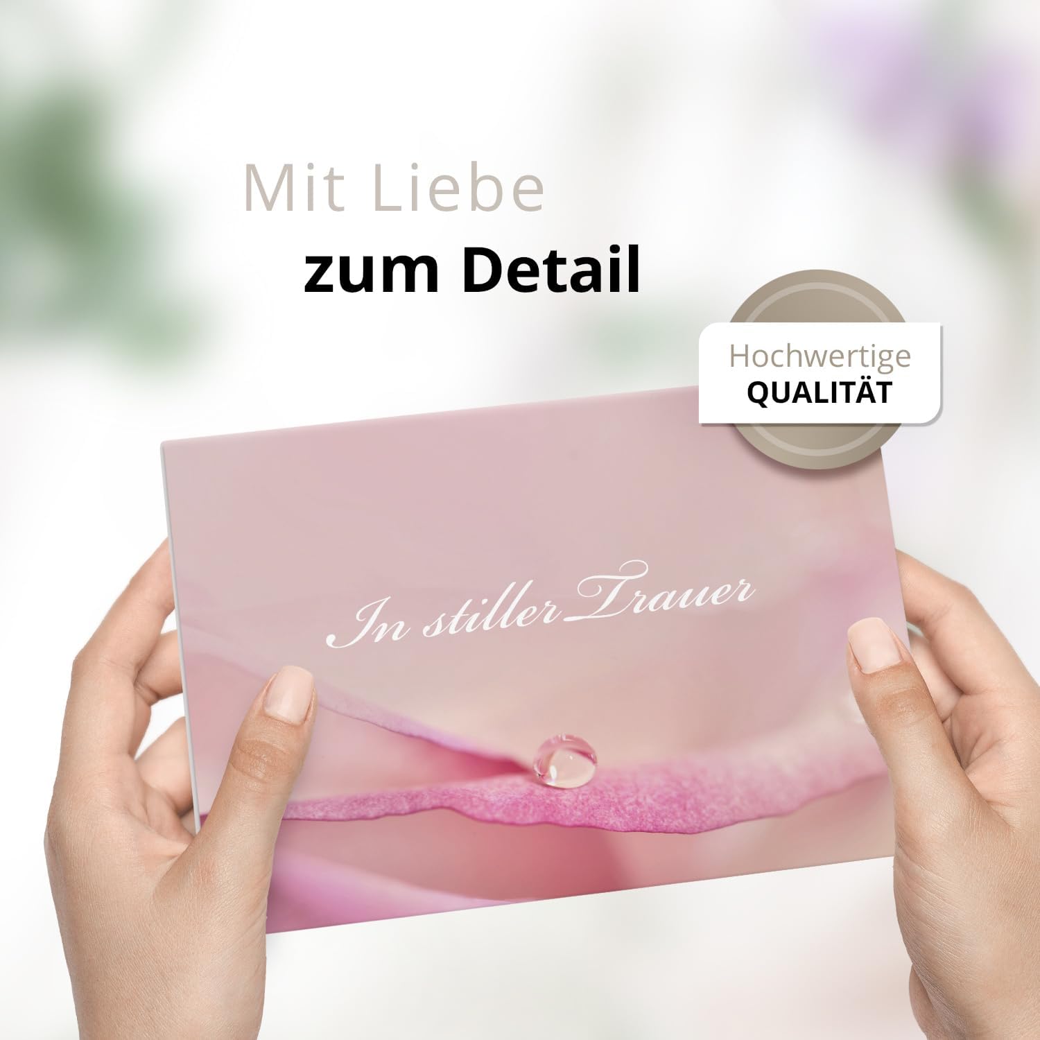 10x Einladung Beerdigung und Trauerfeier PERSONALISIERT | INDIVIDUALISIERT mit Text Foto und Umschlägen Klappkarte stilvoll hochwertig Karten Motiv 10