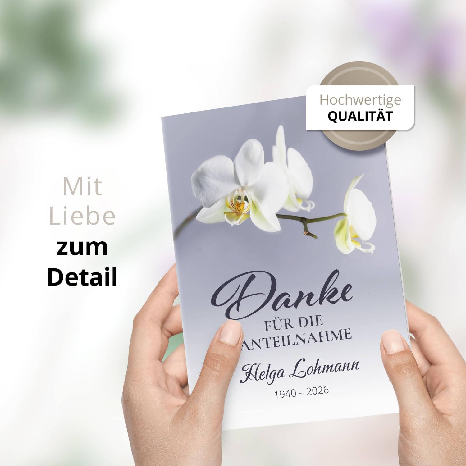 Einladungskarten Manufaktur Hamburg 10 PERSONALISIERTE Trauer Danksagungen Dankeskarten mit eigenem Text und Foto | Individuell anpassbare Trauerkarten mit Briefumschlägen | Karten Design 24