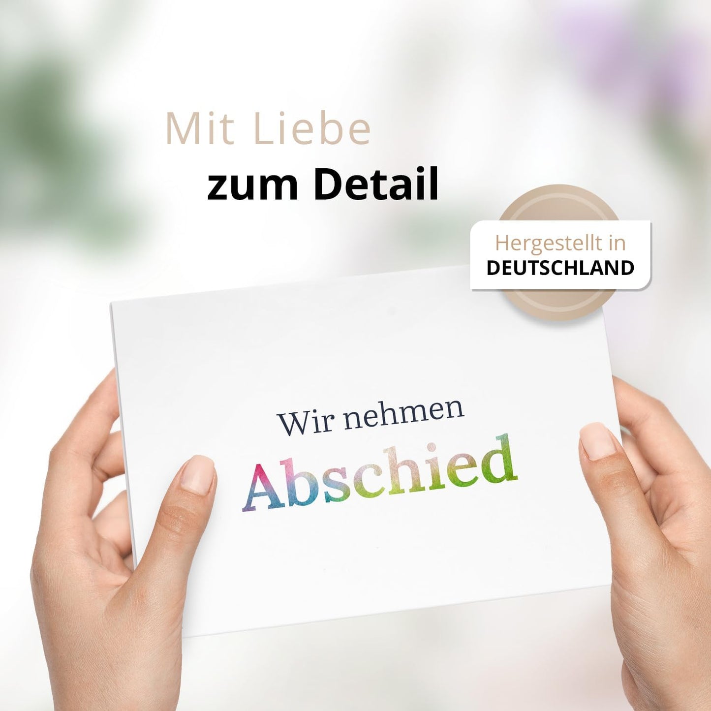 10 Trauerkarten mit Umschlag – Einladung zur Beerdigung oder Trauerfeier | Abschied | Hochwertige Klappkarten zur Todesanzeige – Motiv: Bunt 2