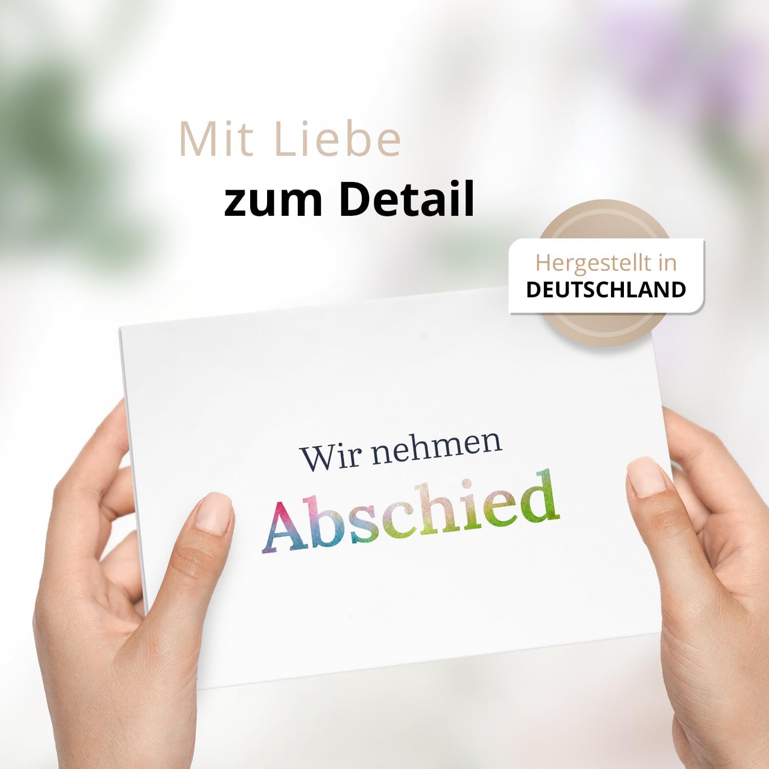 10 Trauerkarten mit Umschlag – Einladung zur Beerdigung oder Trauerfeier | Abschied | Hochwertige Klappkarten zur Todesanzeige – Motiv: Bunt 2