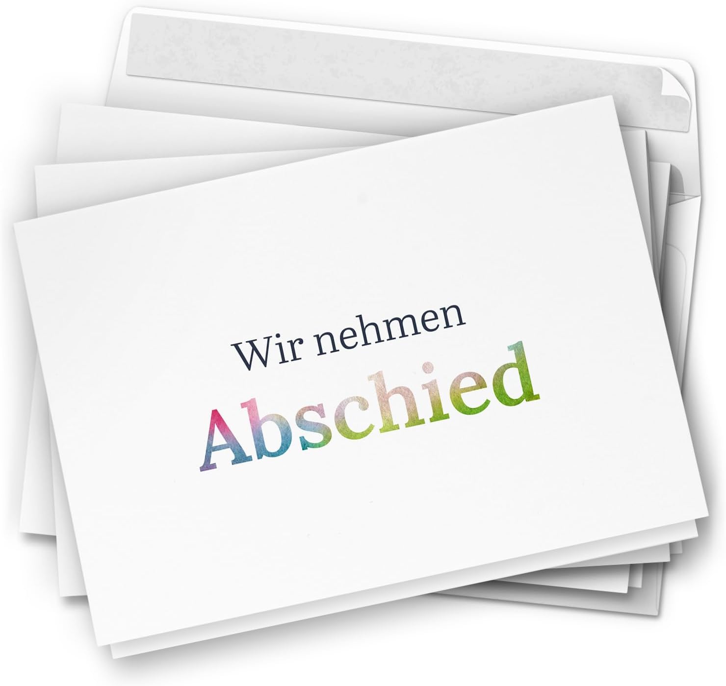 10 Trauerkarten mit Umschlag – Einladung zur Beerdigung oder Trauerfeier | Abschied | Hochwertige Klappkarten zur Todesanzeige – Motiv: Bunt 2