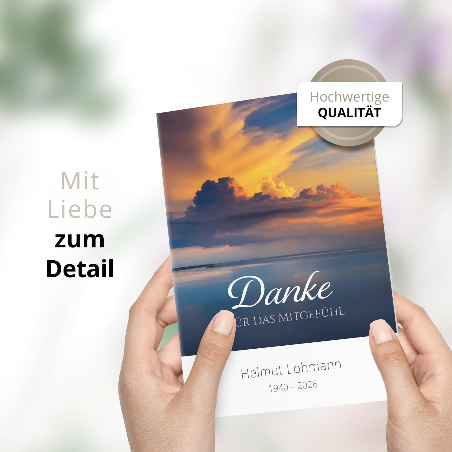 Einladungskarten Manufaktur Hamburg 10 PERSONALISIERTE Trauer Danksagungen Dankeskarten mit eigenem Text und Foto | Individuell anpassbare Trauerkarten mit Briefumschlägen | Karten Design 43