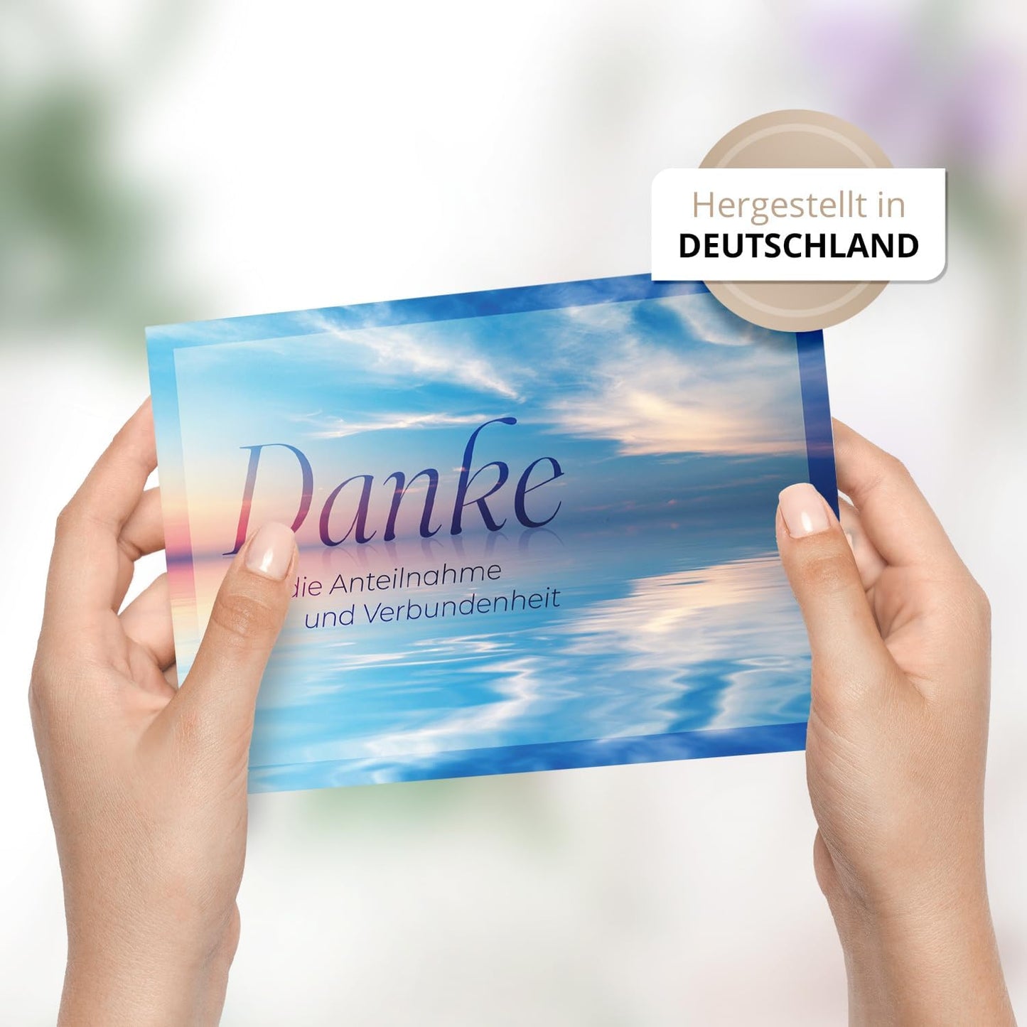 Einladungskarten Manufaktur Hamburg 8 Trauer Danksagungskarten ausfüllbar mit Umschlag - Danke Trauerkarten Postkarten nach Beerdigung zum Ausfüllen mit Text Motiv Meer Seebestattung See