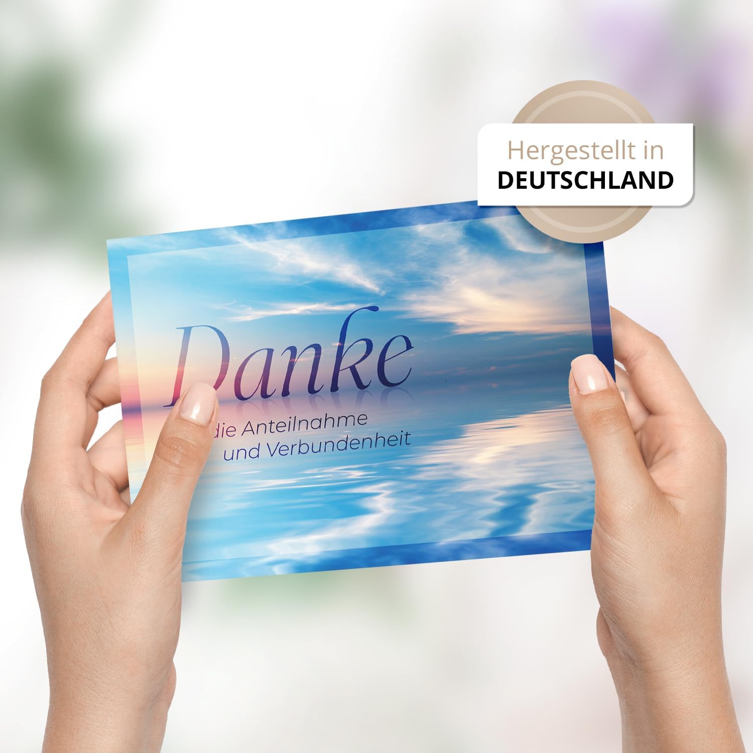 Einladungskarten Manufaktur Hamburg 8 Trauer Danksagungskarten ausfüllbar mit Umschlag - Danke Trauerkarten Postkarten nach Beerdigung zum Ausfüllen mit Text Motiv Meer Seebestattung See