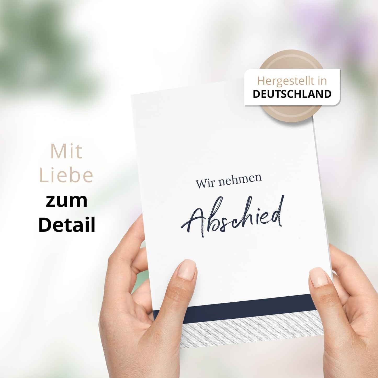 10 Trauerkarten mit Umschlag – Einladung zur Beerdigung oder Trauerfeier | Abschied | Hochwertige Klappkarten zur Todesanzeige – Motiv: Abschied 1