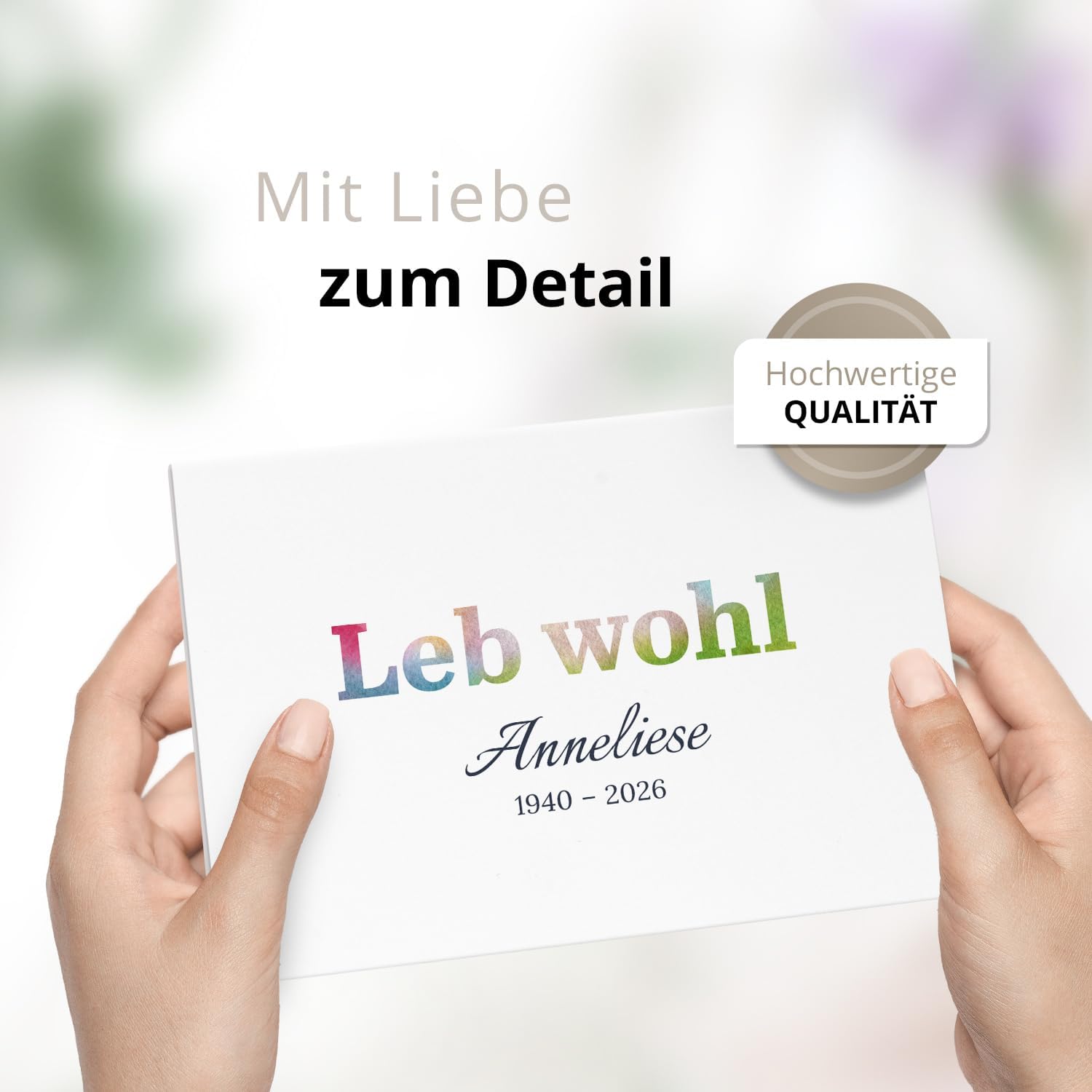 10x Einladung Beerdigung und Trauerfeier PERSONALISIERT | INDIVIDUALISIERT mit Text Foto und Umschlägen Klappkarte stilvoll hochwertig Karten Motiv 11