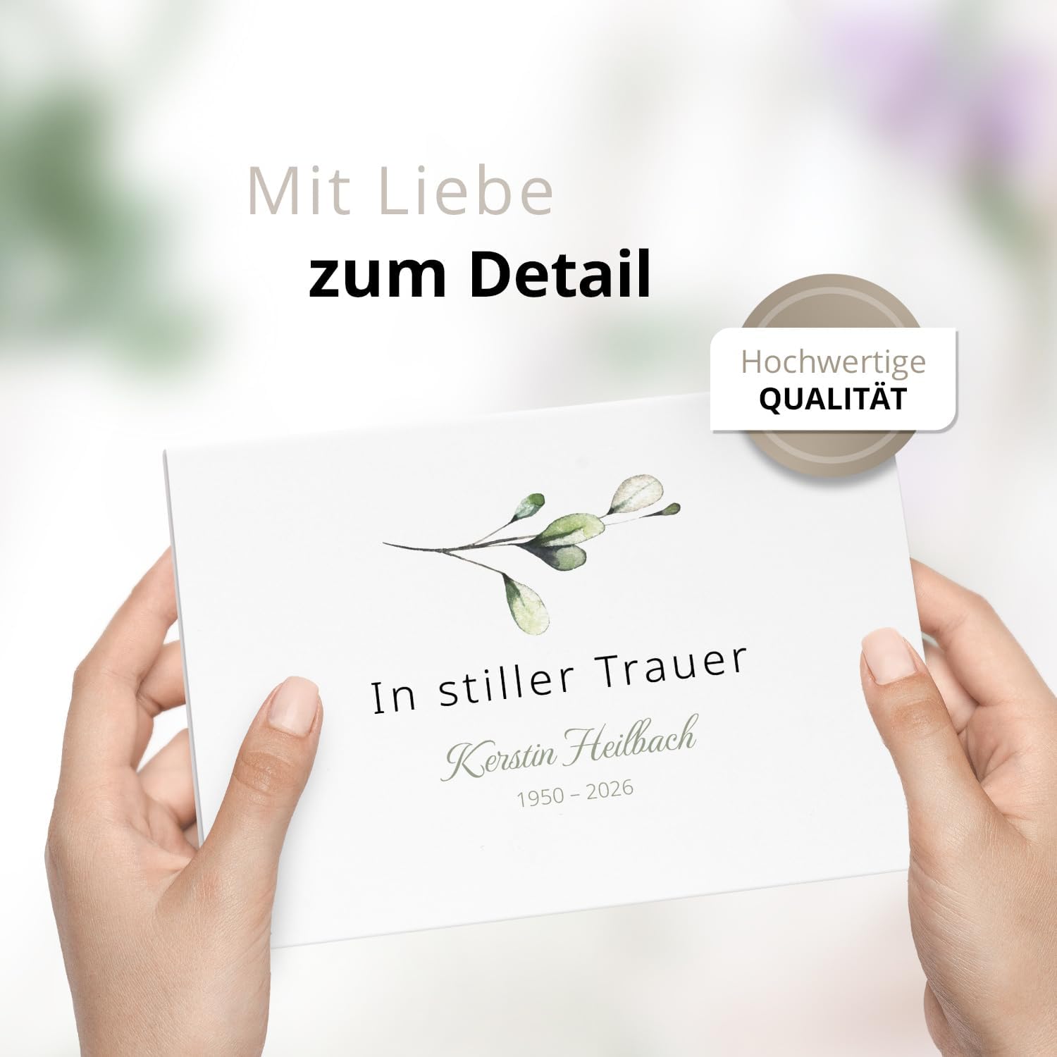 10x Einladung Beerdigung und Trauerfeier PERSONALISIERT | INDIVIDUALISIERT mit Text Foto und Umschlägen Klappkarte stilvoll hochwertig Karten Motiv 07