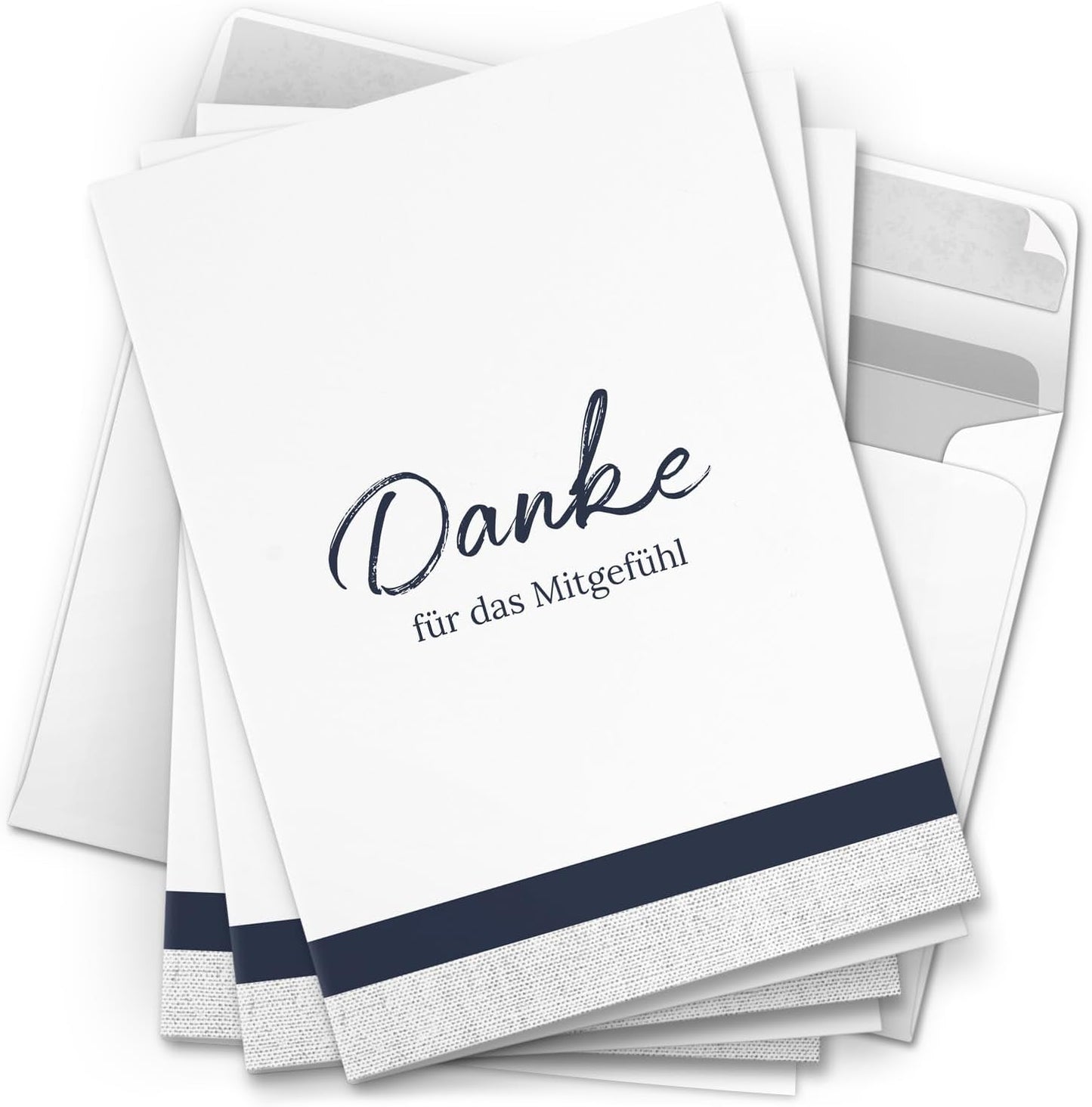 Danksagungskarten Trauer – 10 Klappkarten mit Umschlägen – Danke für das Mitgefühl – Trauerkarten Danksagung mit Text – Dankeskarten Trauer nach Beerdigung