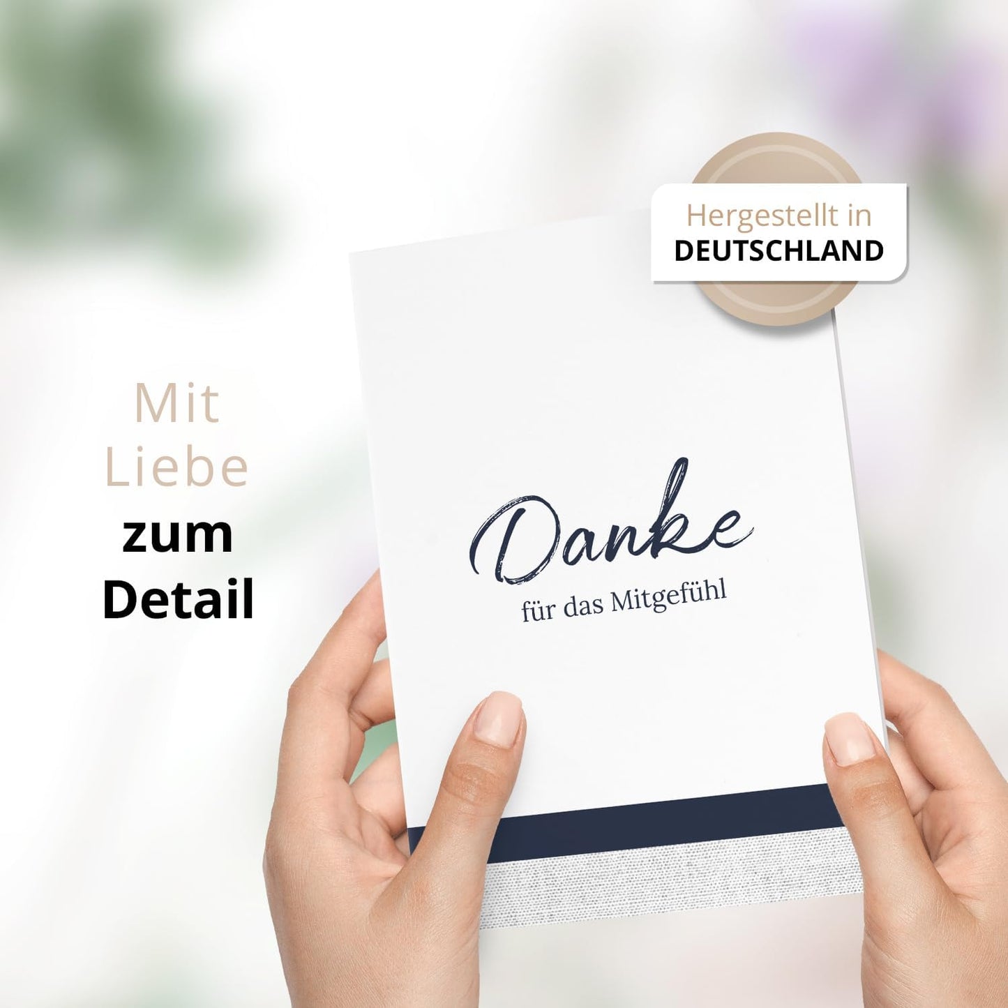 Danksagungskarten Trauer – 10 Klappkarten mit Umschlägen – Danke für das Mitgefühl – Trauerkarten Danksagung mit Text – Dankeskarten Trauer nach Beerdigung