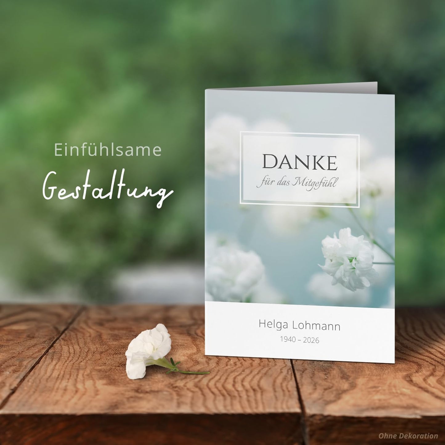 10 PERSONALISIERTE Trauer Danksagungen Dankeskarten mit eigenem Text und Foto | Individuell anpassbare Trauerkarten mit Briefumschlägen | Danke für das Mitgefühl 01