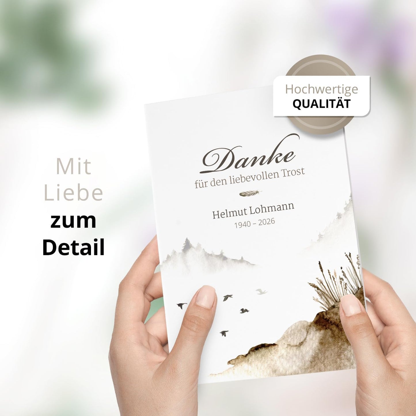 Einladungskarten Manufaktur Hamburg 10 PERSONALISIERTE Trauer Danksagungen Dankeskarten mit eigenem Text und Foto | Individuell anpassbare Trauerkarten mit Briefumschlägen | Karten Design 48