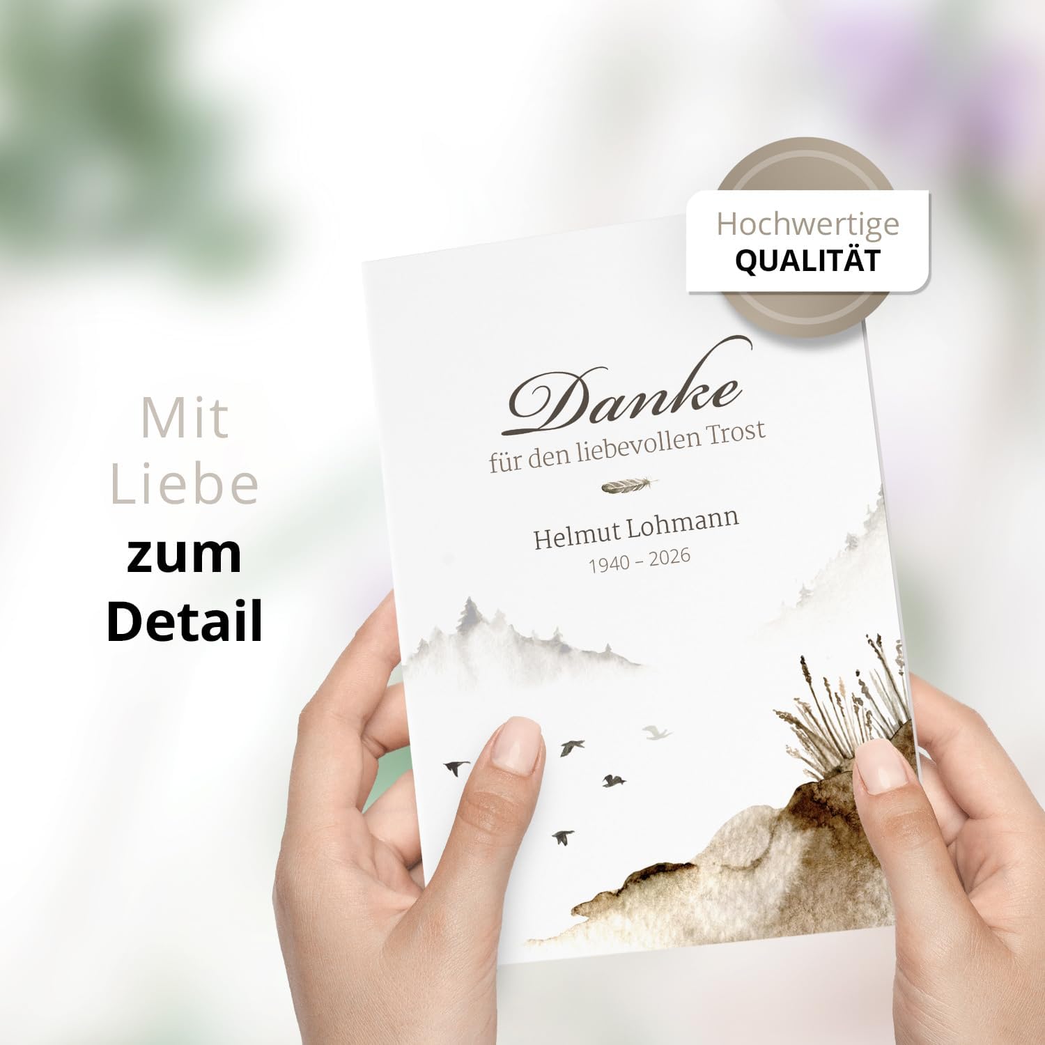 Einladungskarten Manufaktur Hamburg 10 PERSONALISIERTE Trauer Danksagungen Dankeskarten mit eigenem Text und Foto | Individuell anpassbare Trauerkarten mit Briefumschlägen | Karten Design 48