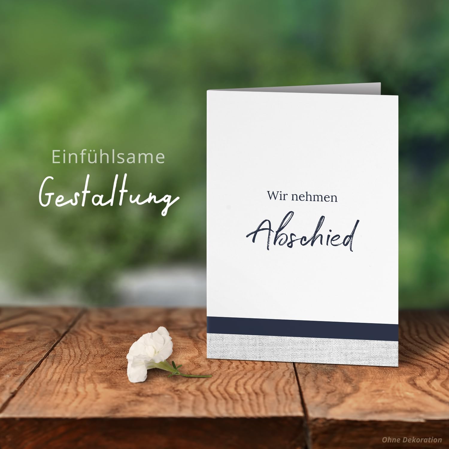10 Trauerkarten mit Umschlag – Einladung zur Beerdigung oder Trauerfeier | Abschied | Hochwertige Klappkarten zur Todesanzeige – Motiv: Abschied 1