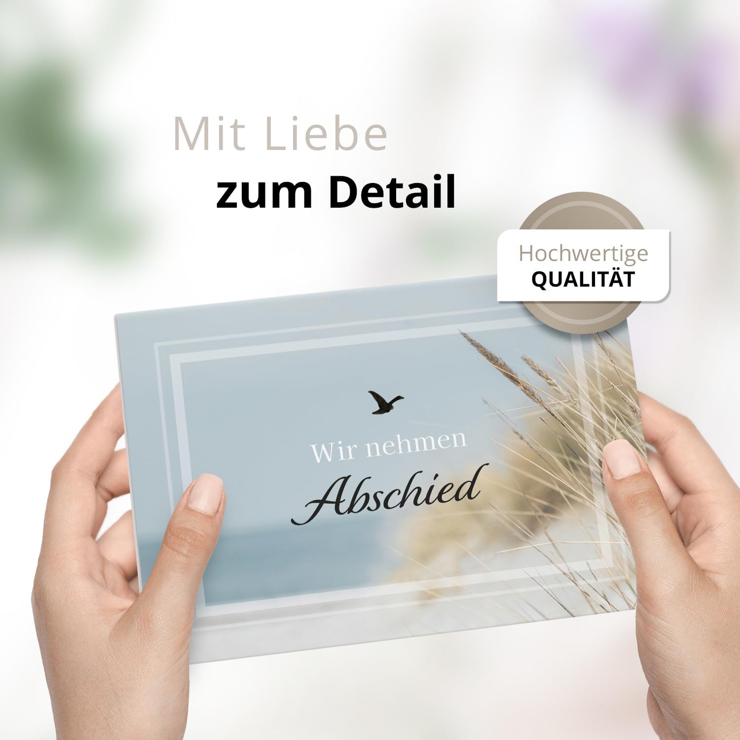 10x Einladung Beerdigung und Trauerfeier PERSONALISIERT | INDIVIDUALISIERT mit Text Foto und Umschlägen Klappkarte stilvoll hochwertig Karten Motiv 04