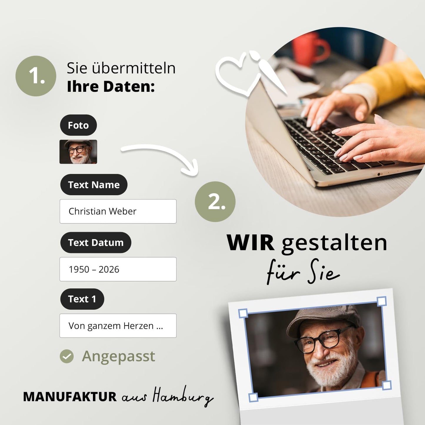 Einladungskarten Manufaktur Hamburg 10 PERSONALISIERTE Trauer Danksagungen Dankeskarten mit eigenem Text und Foto | Individuell anpassbare Trauerkarten mit Briefumschlägen | Karten Design 29