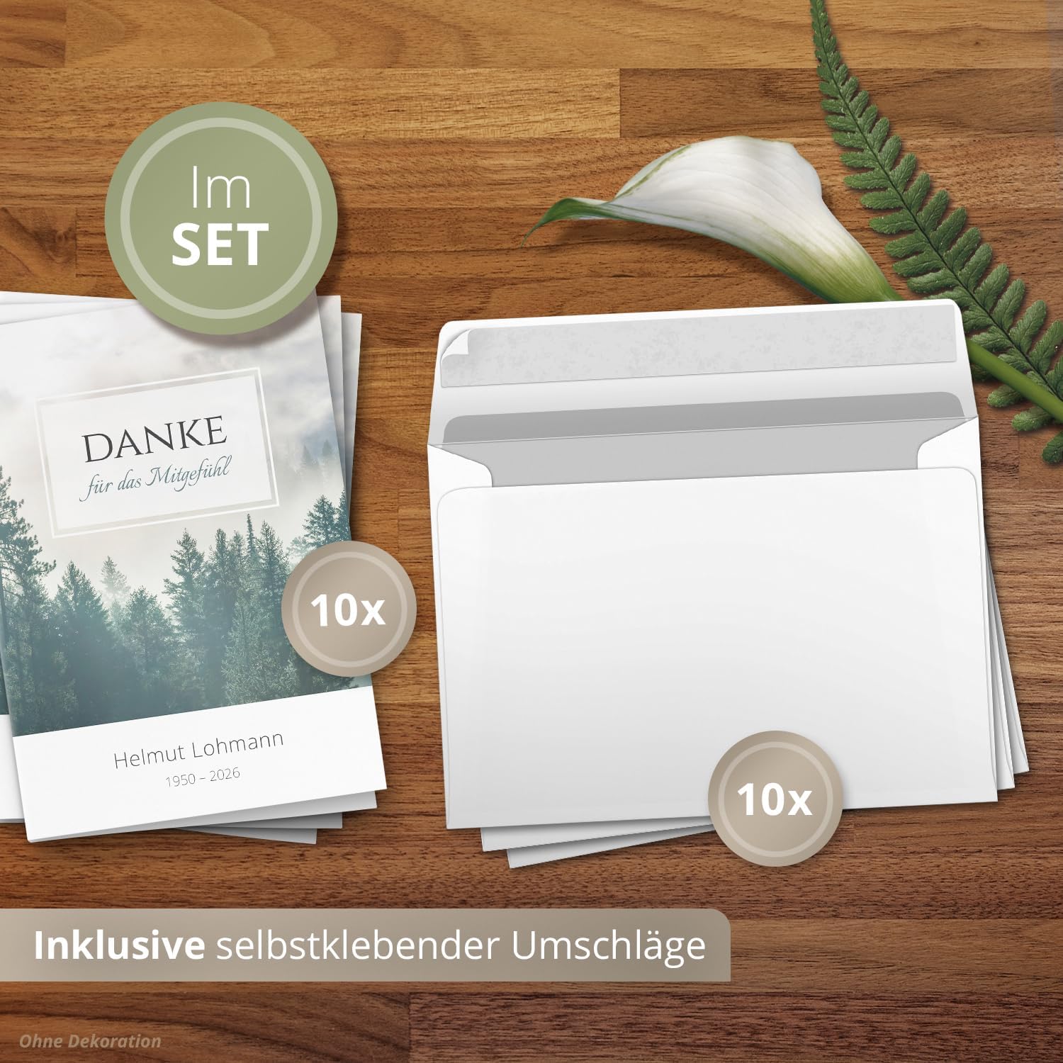 10 PERSONALISIERTE Trauer Danksagungen Dankeskarten mit eigenem Text und Foto | Individuell anpassbare Trauerkarten mit Briefumschlägen | Danke für das Mitgefühl 05