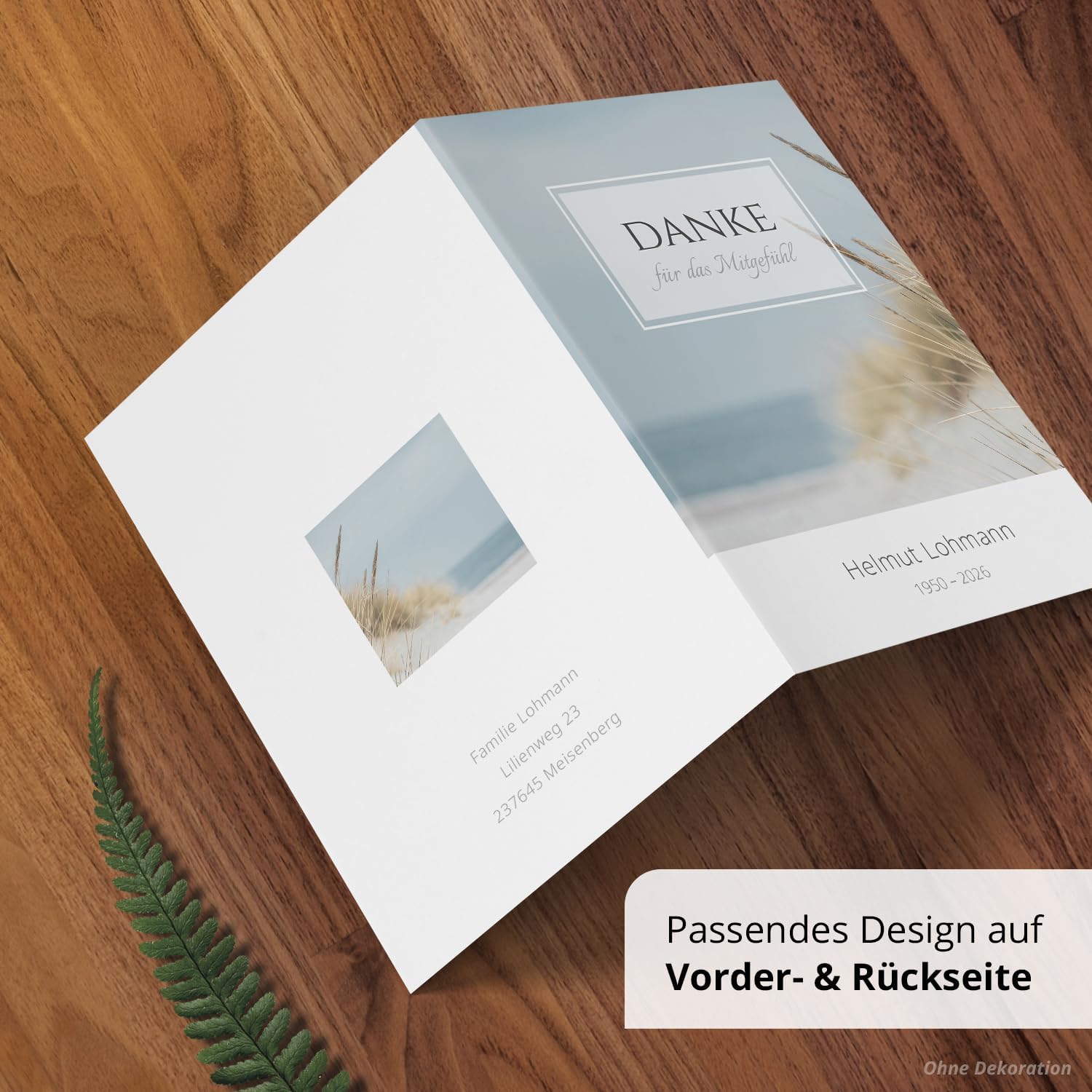 10 PERSONALISIERTE Trauer Danksagungen Dankeskarten mit eigenem Text und Foto | Individuell anpassbare Trauerkarten mit Briefumschlägen | Danke für das Mitgefühl 03