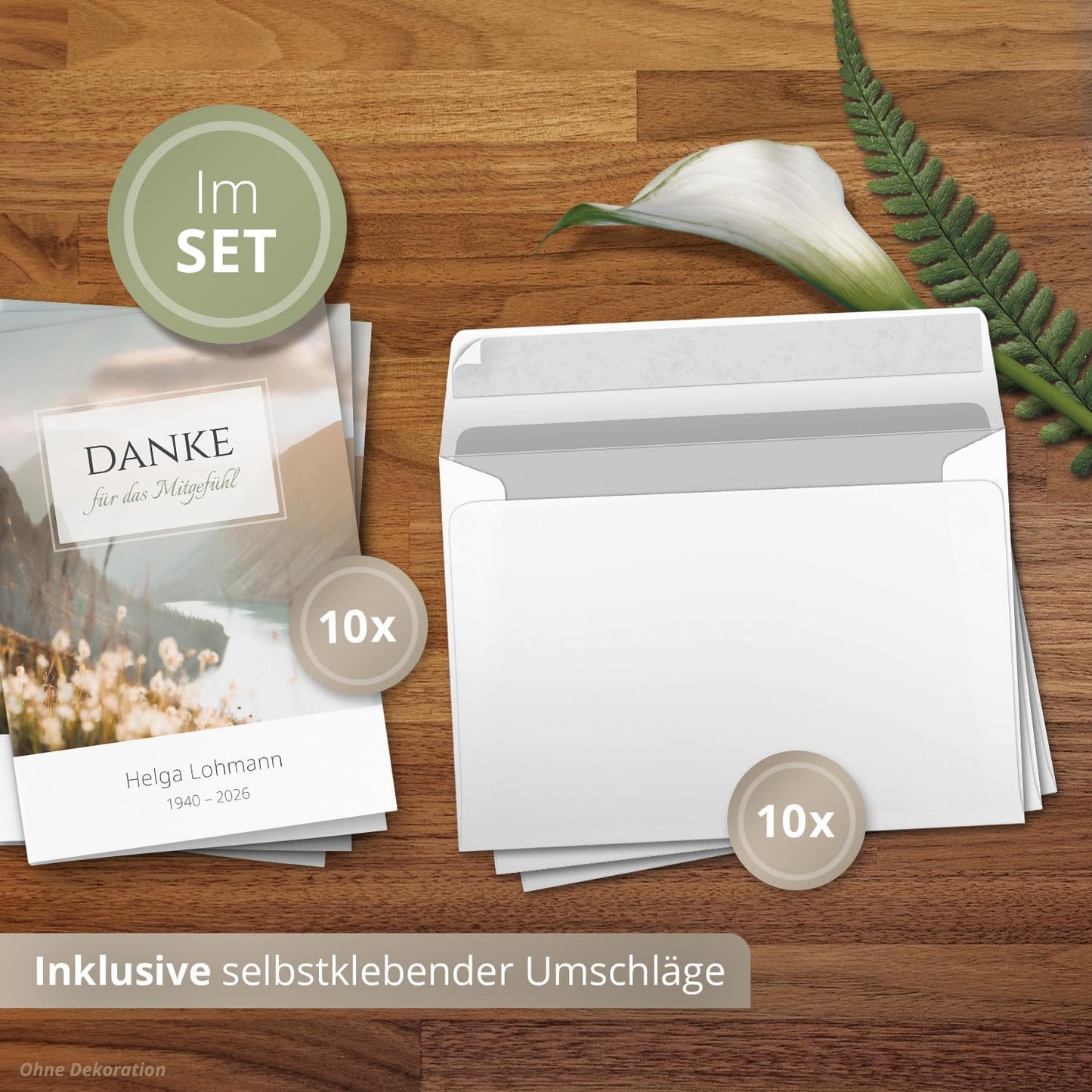 Einladungskarten Manufaktur Hamburg 10 PERSONALISIERTE Trauer Danksagungen Dankeskarten mit eigenem Text und Foto | Individuell anpassbare Trauerkarten mit Briefumschlägen | Karten Design 42