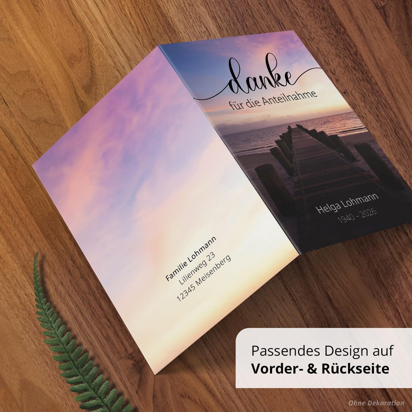 Einladungskarten Manufaktur Hamburg 10 PERSONALISIERTE Trauer Danksagungen Dankeskarten mit eigenem Text und Foto | Individuell anpassbare Trauerkarten mit Briefumschlägen | Karten Design 21