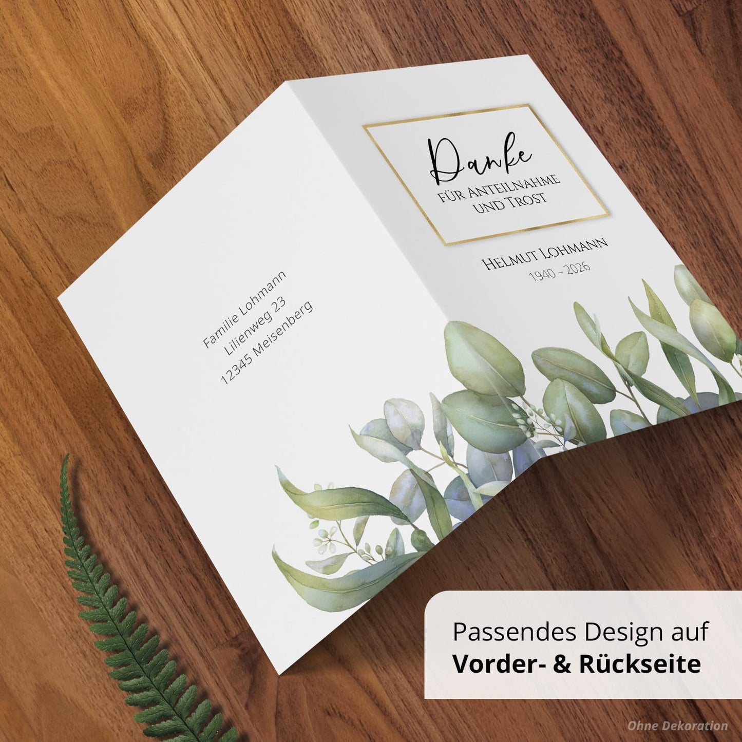 Einladungskarten Manufaktur Hamburg 10 PERSONALISIERTE Trauer Danksagungen Dankeskarten mit eigenem Text und Foto | Individuell anpassbare Trauerkarten mit Briefumschlägen | Karten Design 26